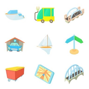 Mekanizması Icons set, karikatür tarzı