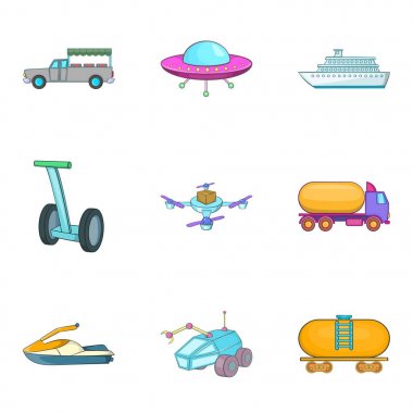 Oto Sanayi Icons set, karikatür tarzı