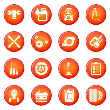 Kırmızı vektör otomatik onarım Icons set