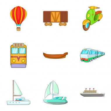 Otomotiv Icons set, karikatür tarzı