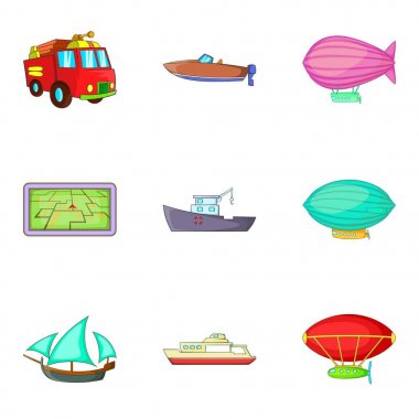 Otomotiv Sanayi Icons set, karikatür tarzı