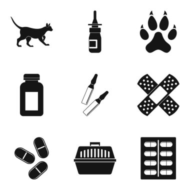 Veteriner Icons set, basit tarzı