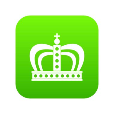 Monarşi taç simgesi dijital yeşil