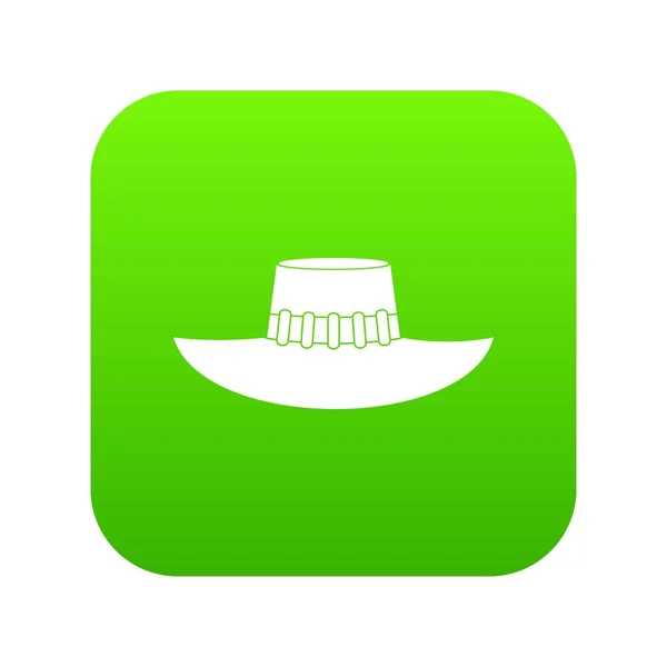 Mulher chapéu ícone digital verde — Vetor de Stock