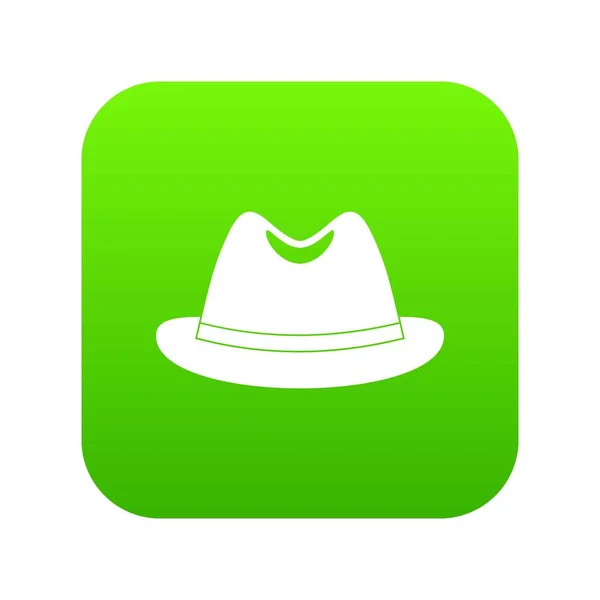 Adam şapka simgesi dijital yeşil — Stok Vektör