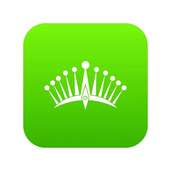 Korony ikona cyfrowego zielonych — Wektor stockowy