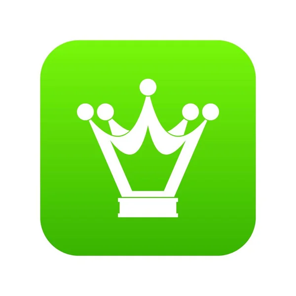 Księżniczka zielony cyfrowy ikona korony — Wektor stockowy