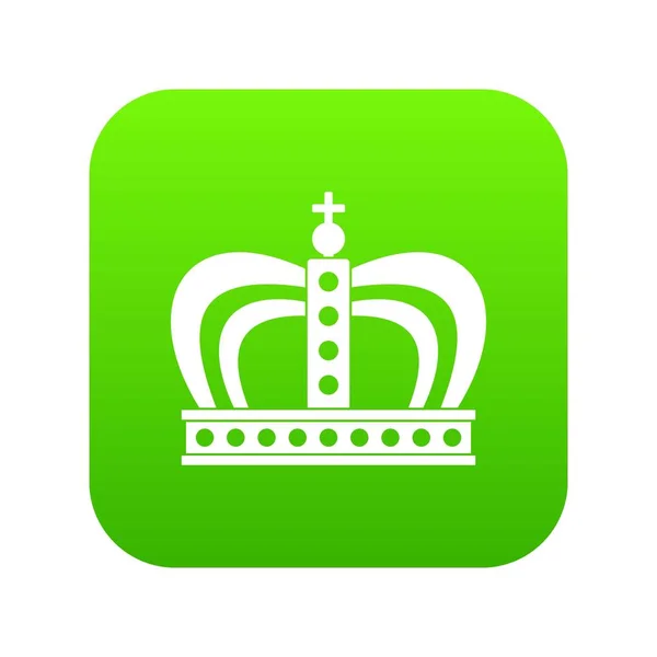 Monarchia korony ikona cyfrowego zielony — Wektor stockowy
