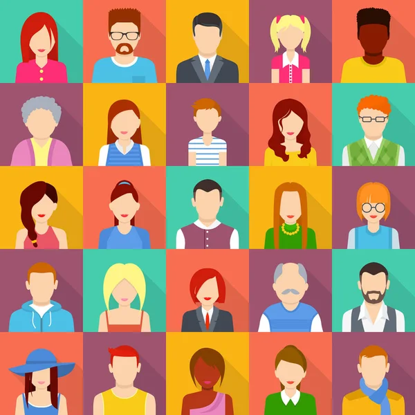 Avatar kullanıcı Icons set, düz stil