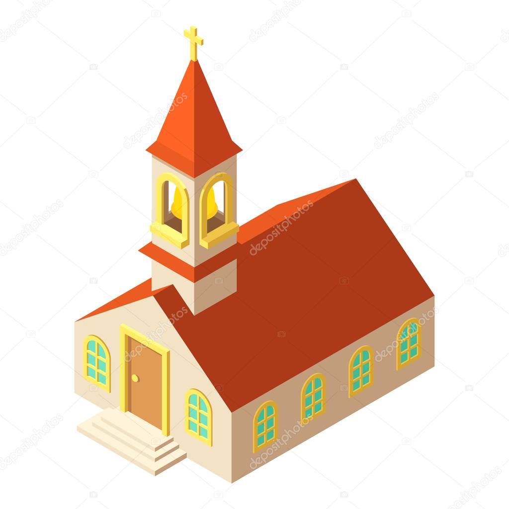 Muslim church icon, isometric style