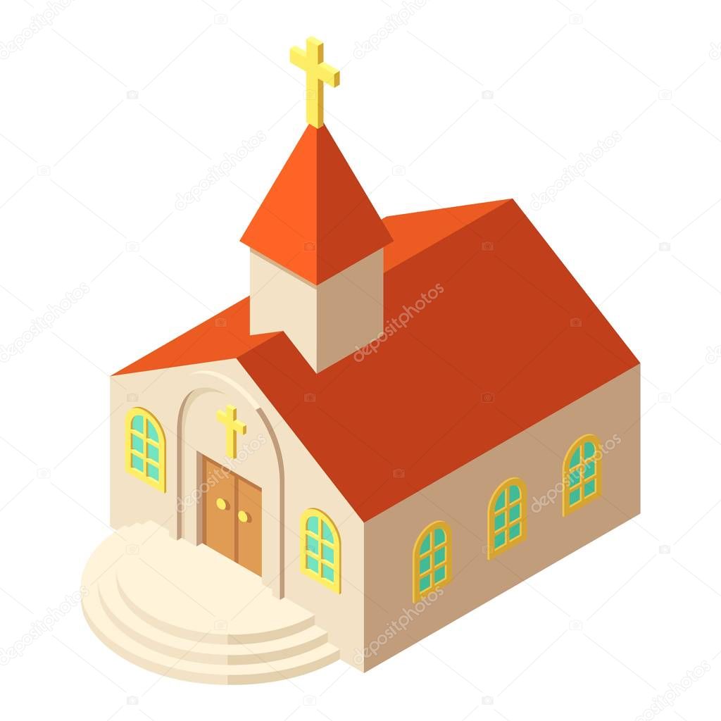 Kirche icon. Isometric illustration of kirche vector icon for web
