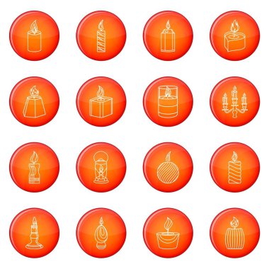 Mum formları Icons set kırmızı vektör