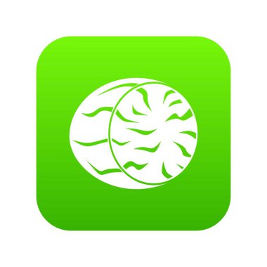 Küçük Hindistan cevizi simgesi dijital yeşil yarısı