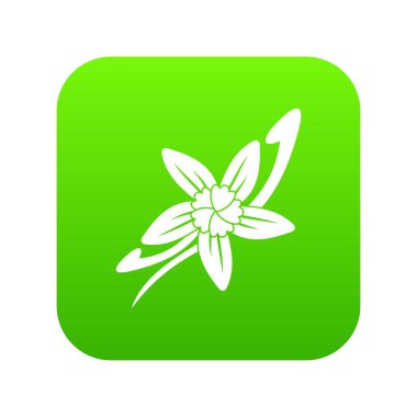 Dijital Yeşil simge bir çiçek ile vanilya çubukları