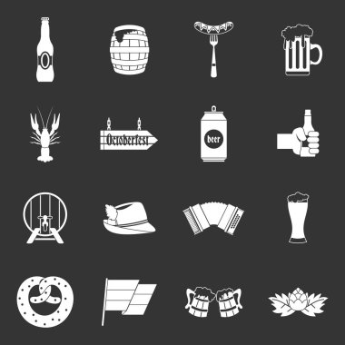 Gri vektör Oktoberfest Icons set