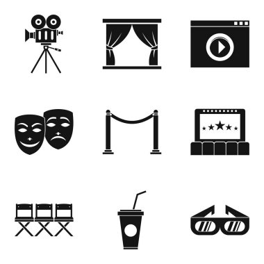 Video aygıtı Icons set, basit tarzı