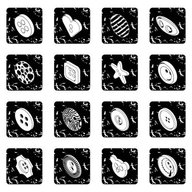 Giysi ikonlar grunge vektör ayarla