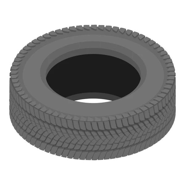 Ícone de pneu de acionamento, estilo isométrico — Vetor de Stock