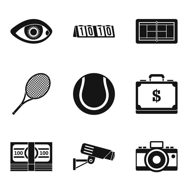 Conjunto de ícones de imagem de vídeo, estilo simples — Vetor de Stock
