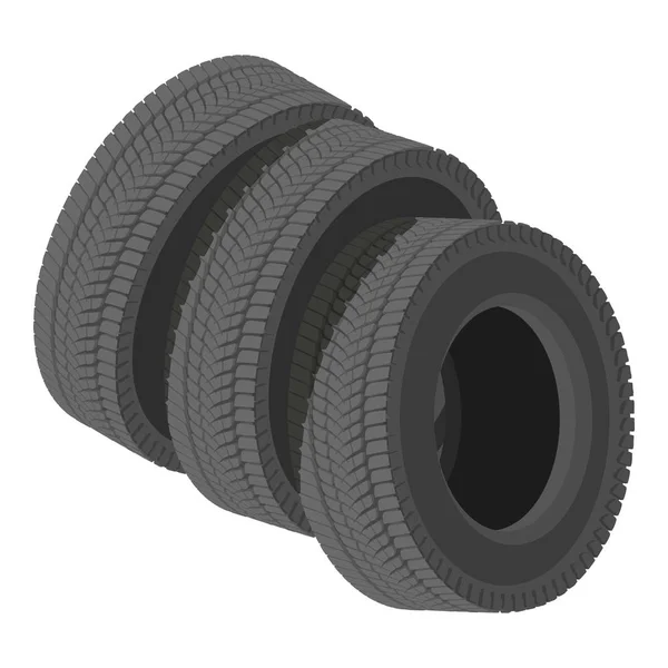 Ícone de pneu de automóvel, estilo isométrico — Vetor de Stock