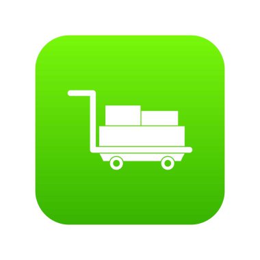 Bagaj simgesi dijital yeşil cart