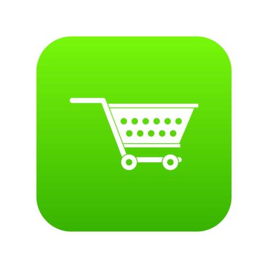 Boş süpermarket arabası simgesi dijital yeşil