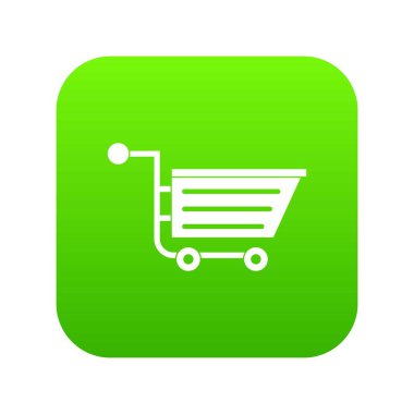 Satılık alışveriş sepeti simgesini dijital yeşil