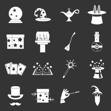 Gri vektör sihirli Icons set