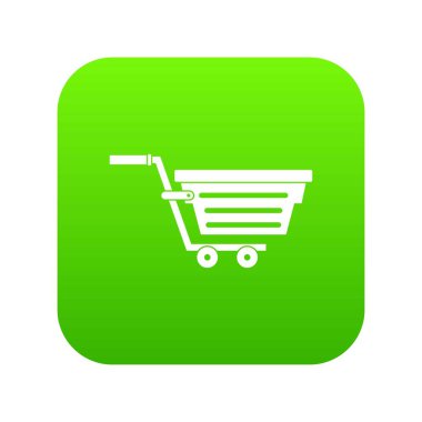 Tekerlek simgesi dijital yeşil alışveriş sepeti
