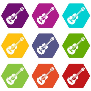 9 vektör gitar Icons set