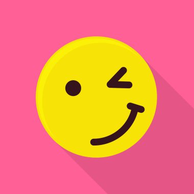 İfade simgesi, düz stil göz kırpıyor