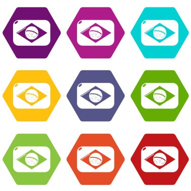 9 vektör Brezilya bayrağı Icons set
