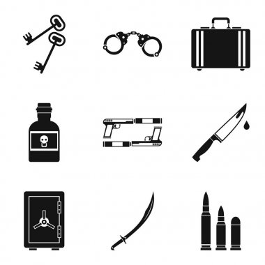 İmportunity Icons set, basit tarzı