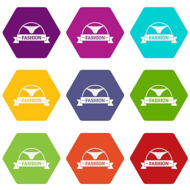 9 vektör underpant moda Icons set