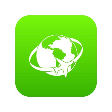 Dünya simgesi dijital yeşil seyahat