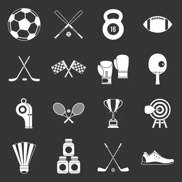 Gri vektör spor ekipmanları Icons set — Stok Vektör