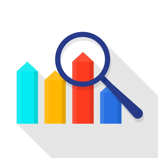 Explorando ícone diagrama, estilo plano —  Vetores de Stock