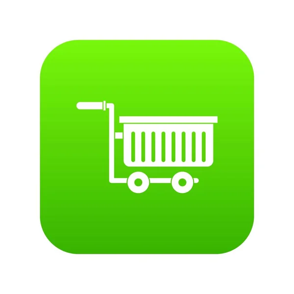 Nagy műanyag szupermarket kosár ikonra digitális zöld — Stock Vector