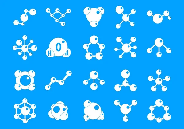 分子图标蓝色集合向量 — 图库矢量图片