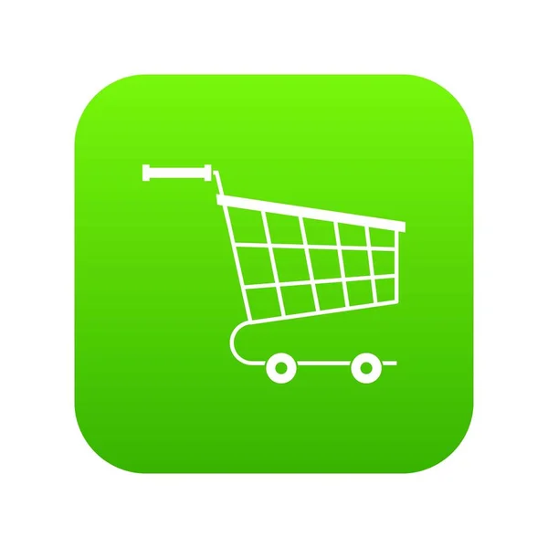 Carrinho ícone verde digital — Vetor de Stock