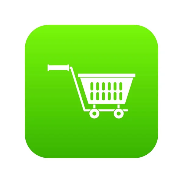 Kunststoff Einkaufswagen Symbol digital grün — Stockvektor