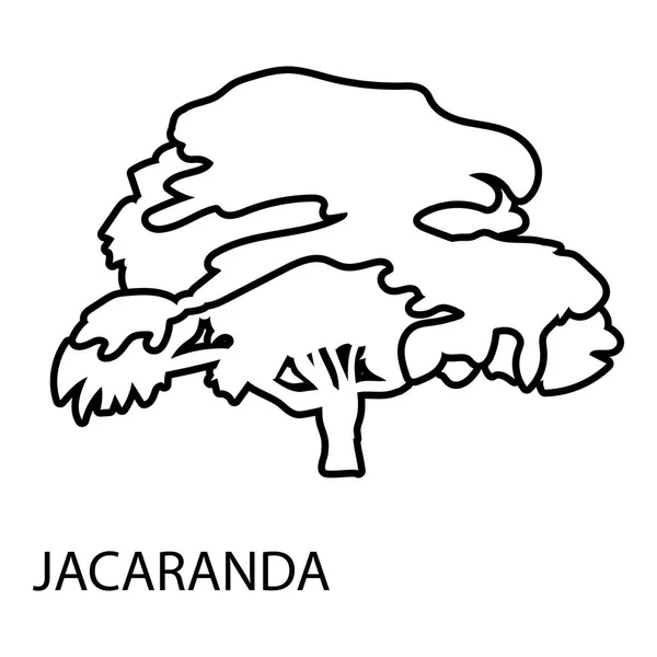 Jacaranda simgesi, anahat stili — Stok Vektör