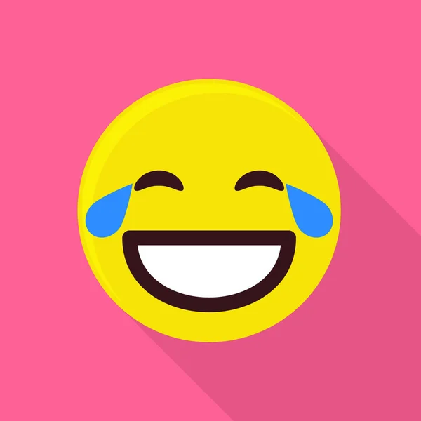 Skrattande smiley-ikonen, platt stil — Stock vektor