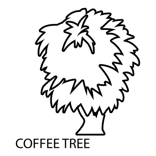 Ikona drzewa kawowego, styl konturu — Wektor stockowy