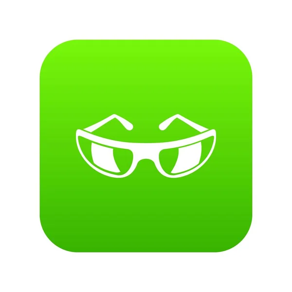 Sluneční brýle ikonu digitální zelená — Stockový vektor