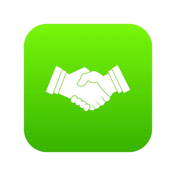 ビジネス握手アイコン デジタル グリーン — ストックベクタ