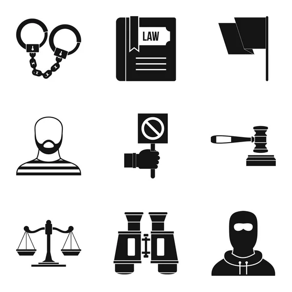 Molestation icons set, simple style — Stock Vector