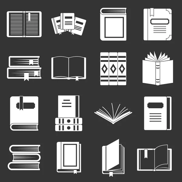 Bücher Icons setzen grauen Vektor — Stockvektor