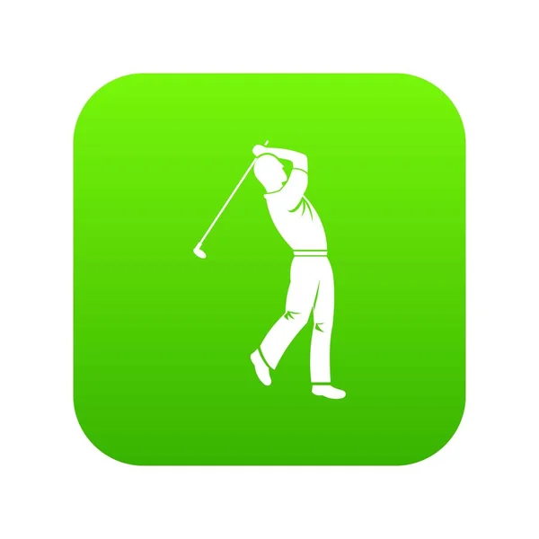 Golf játékos ikon digitális zöld — Stock Vector