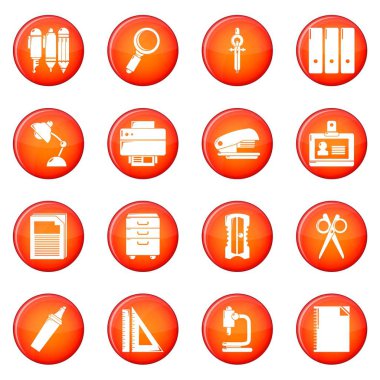 Kırmızı vektör Kırtasiye Icons set